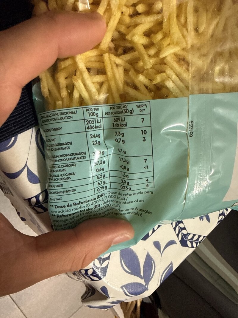 Foto da tabela nutricional