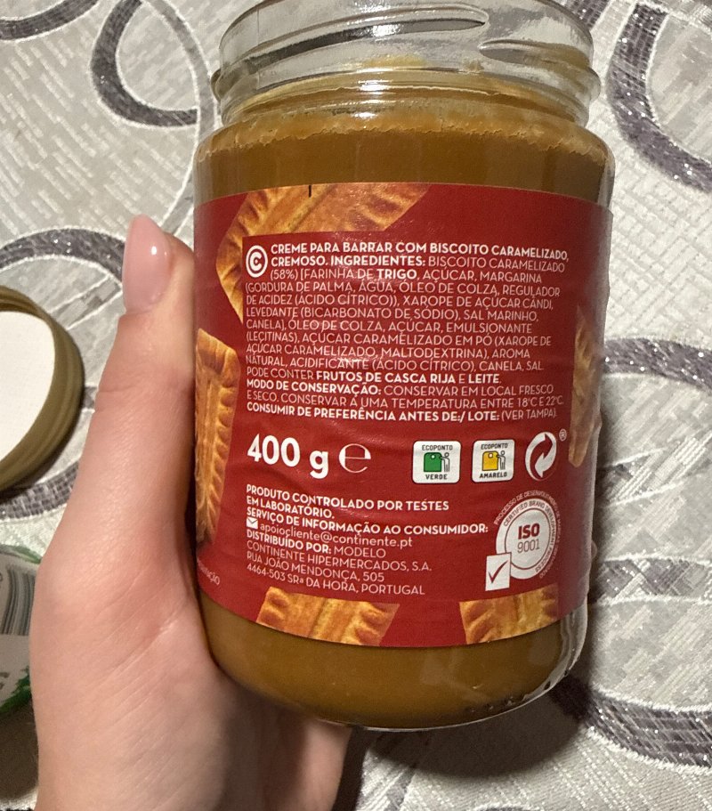 Foto da lista de ingredientes