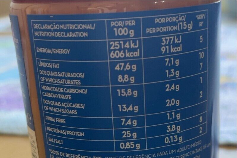 Foto da tabela nutricional