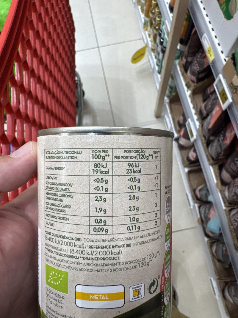 Foto da tabela nutricional