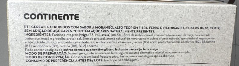 Foto da lista de ingredientes