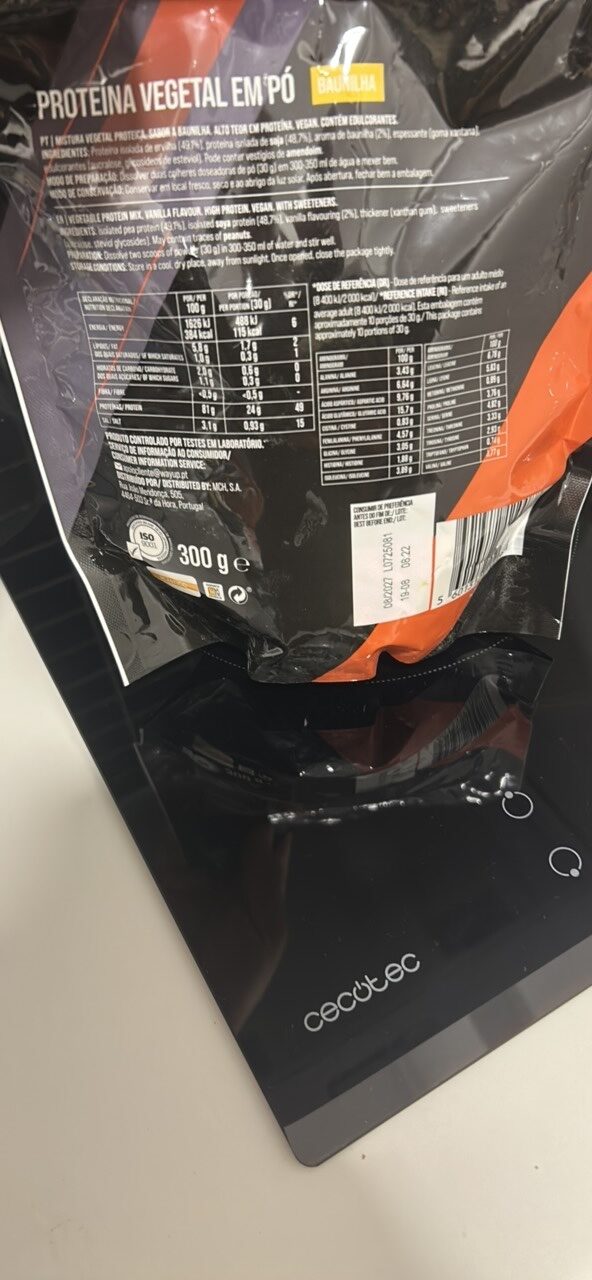 Foto da tabela nutricional