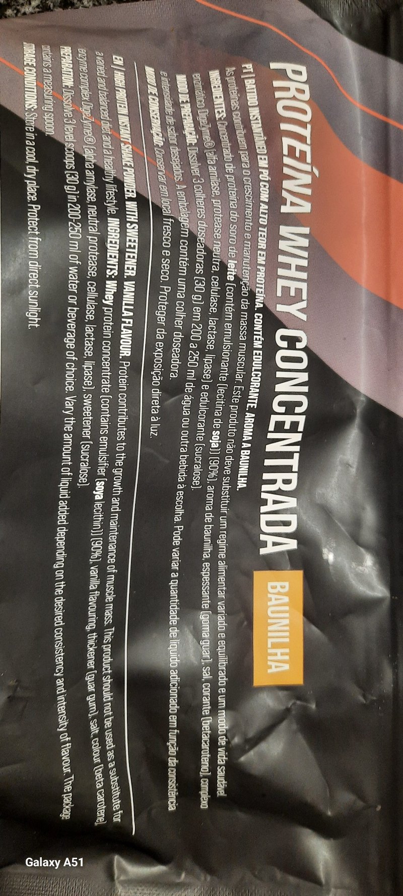 Foto da lista de ingredientes