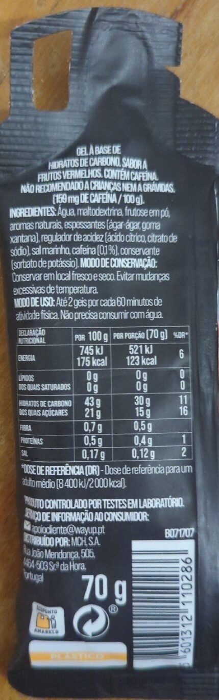 Foto da tabela nutricional
