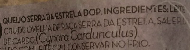 Foto da lista de ingredientes