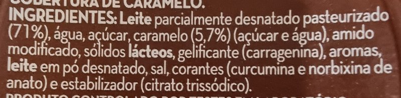 Foto da lista de ingredientes