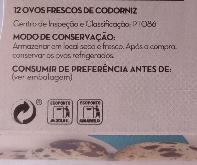 Foto da lista de ingredientes