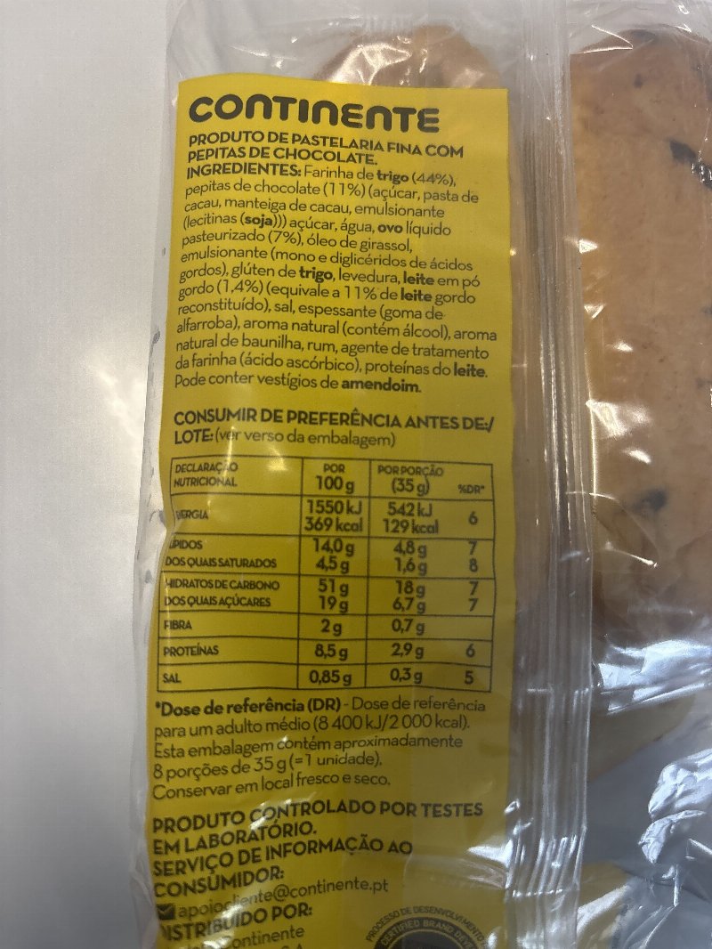 Foto da tabela nutricional