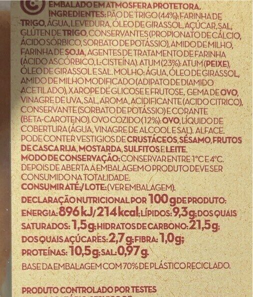 Foto da tabela nutricional