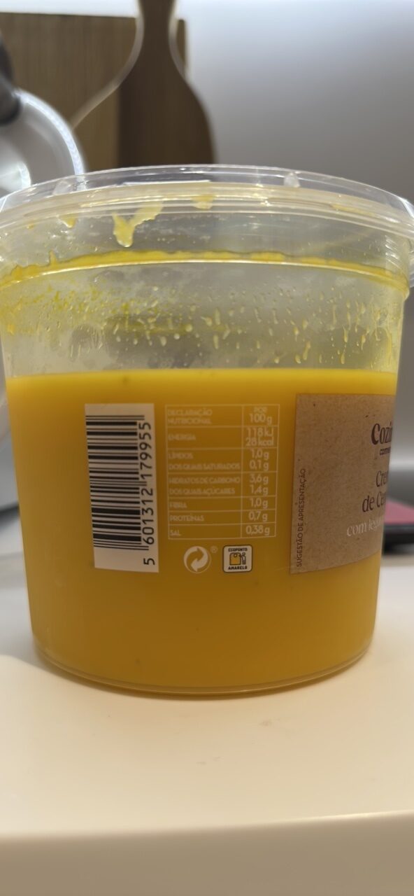 Foto da tabela nutricional
