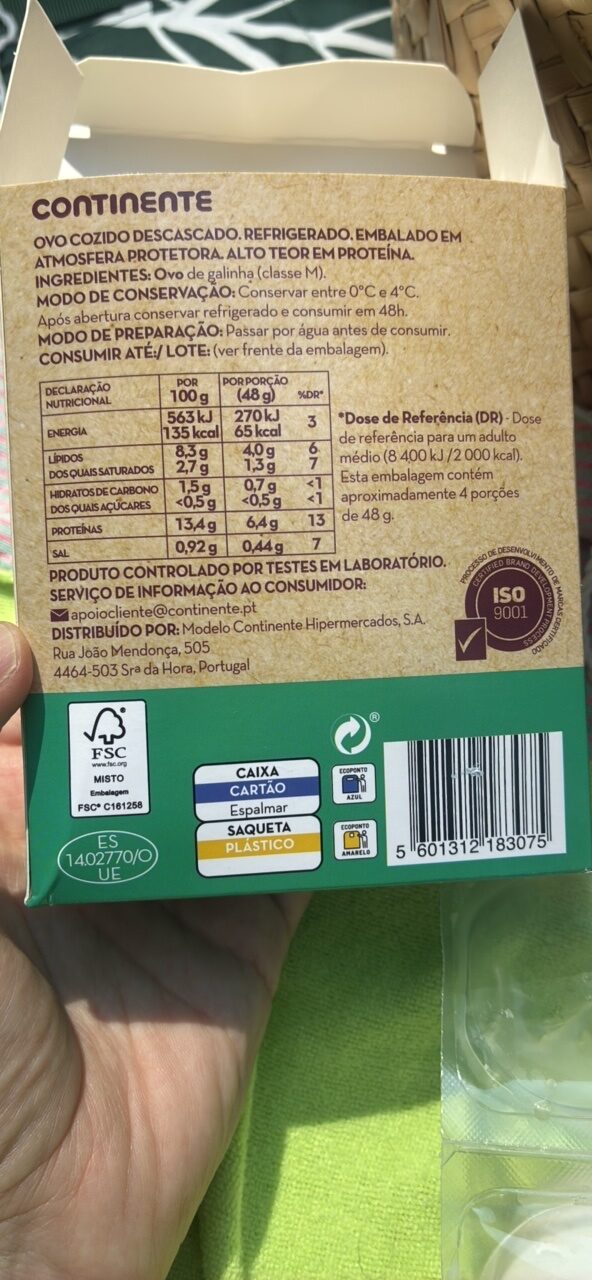 Foto da tabela nutricional