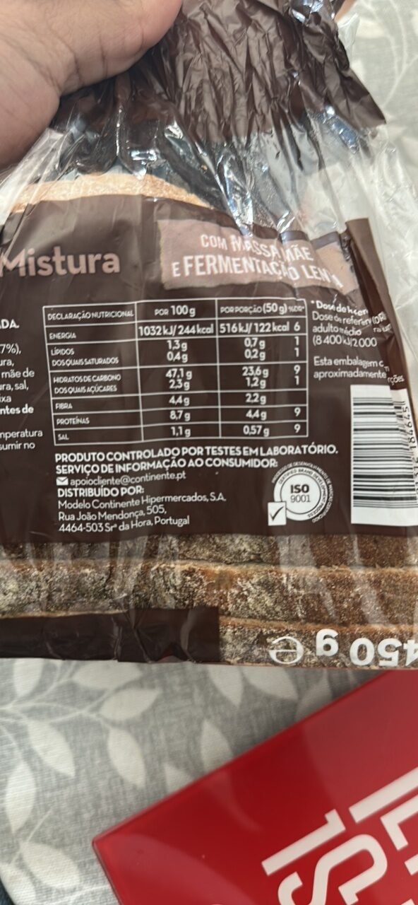 Foto da tabela nutricional