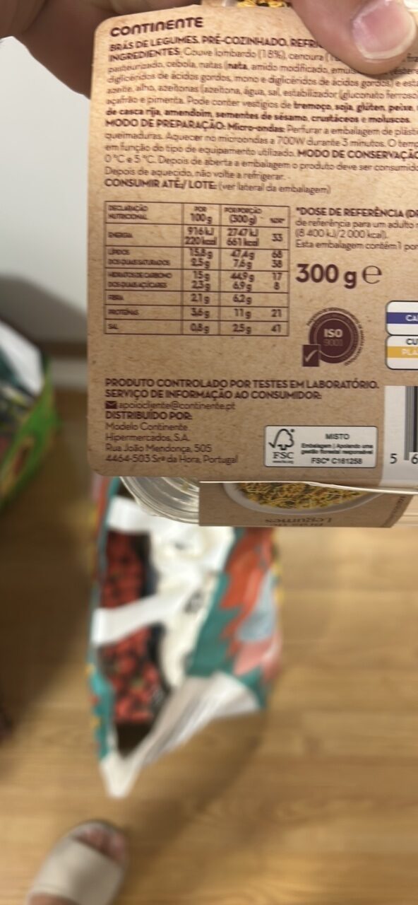 Foto da tabela nutricional