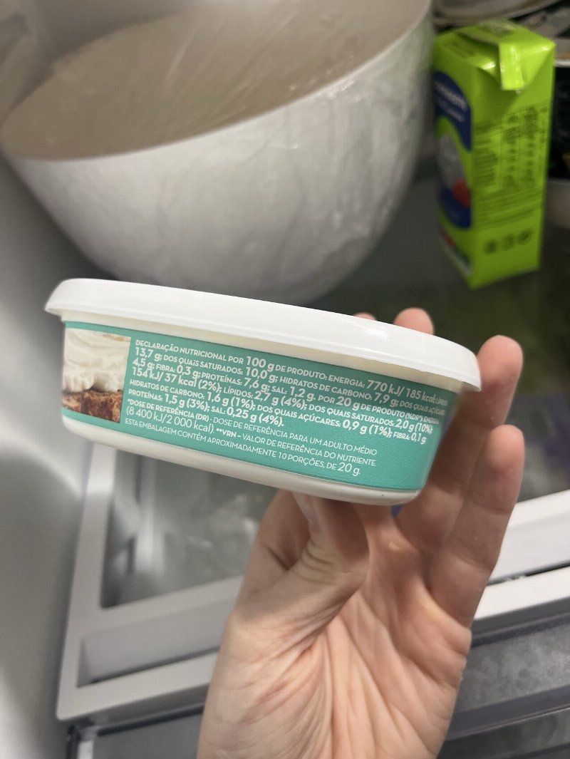 Foto da tabela nutricional