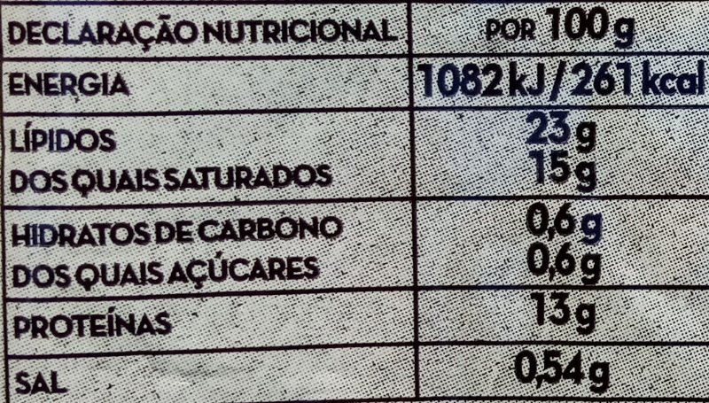 Foto da tabela nutricional