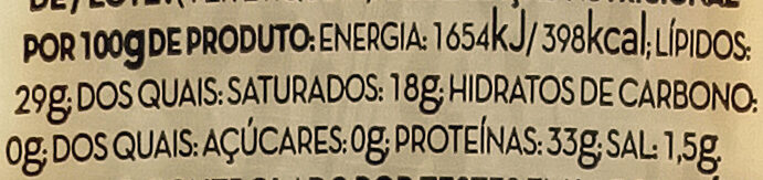 Foto da tabela nutricional