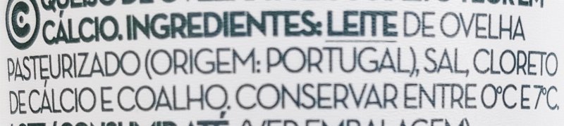 Foto da lista de ingredientes