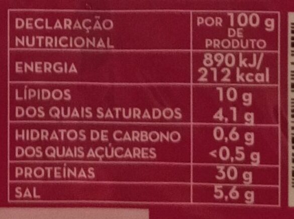 Foto da tabela nutricional