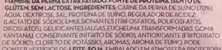 Foto da lista de ingredientes