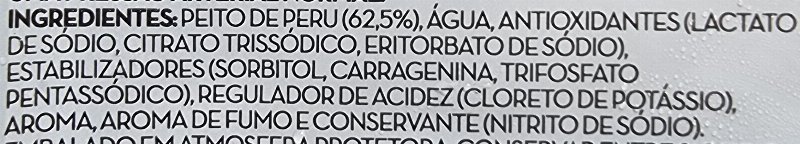 Foto da lista de ingredientes