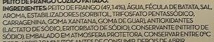 Foto da lista de ingredientes