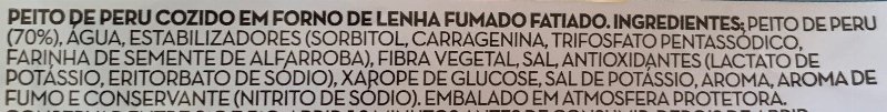 Foto da lista de ingredientes