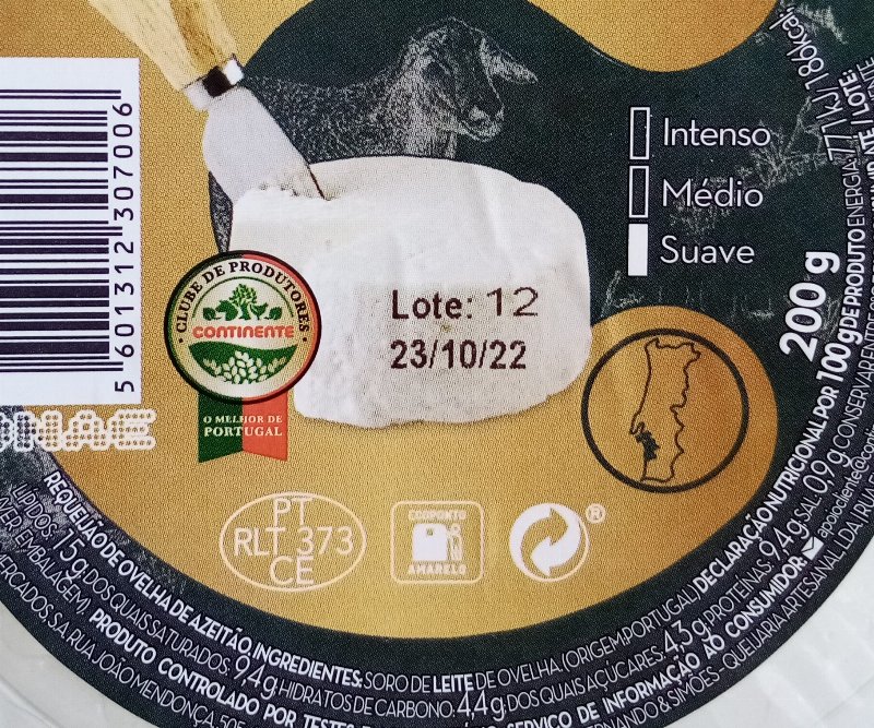 Foto da tabela nutricional
