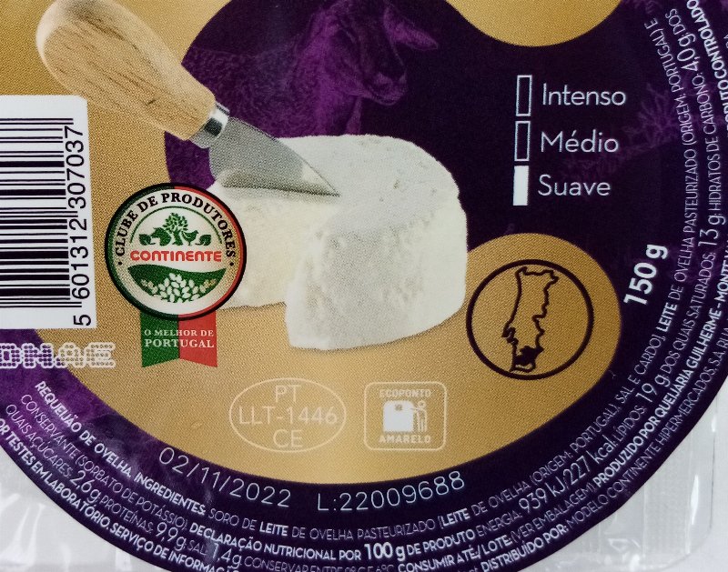 Foto da tabela nutricional