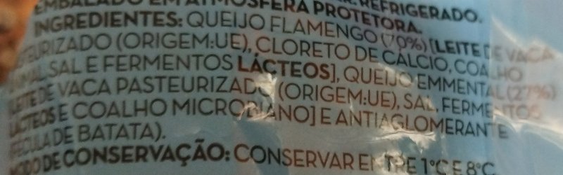 Foto da lista de ingredientes