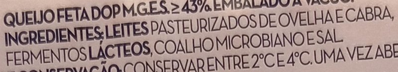 Foto da lista de ingredientes