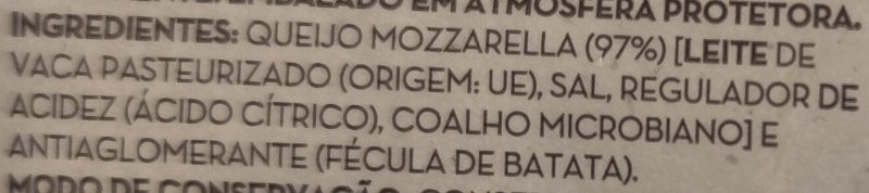 Foto da lista de ingredientes