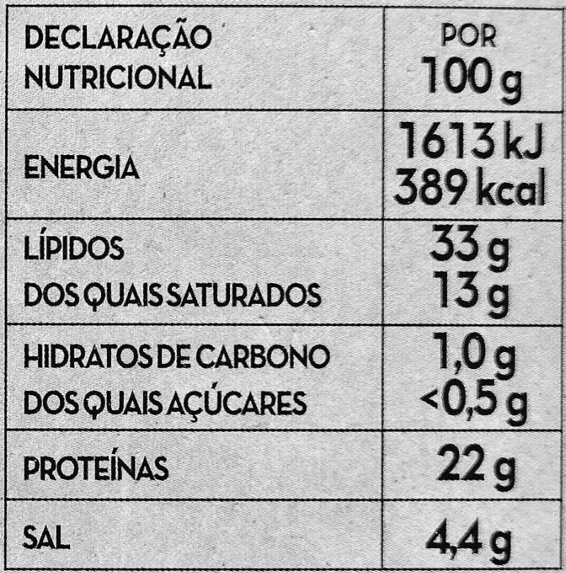 Foto da tabela nutricional