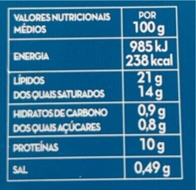 Foto da tabela nutricional