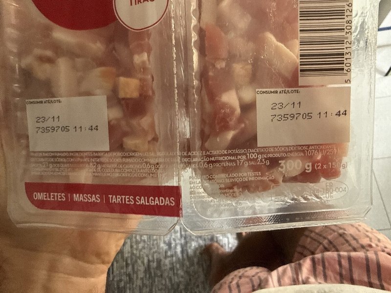 Foto da tabela nutricional