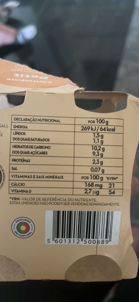 Foto da tabela nutricional