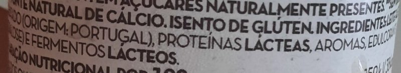 Foto da lista de ingredientes