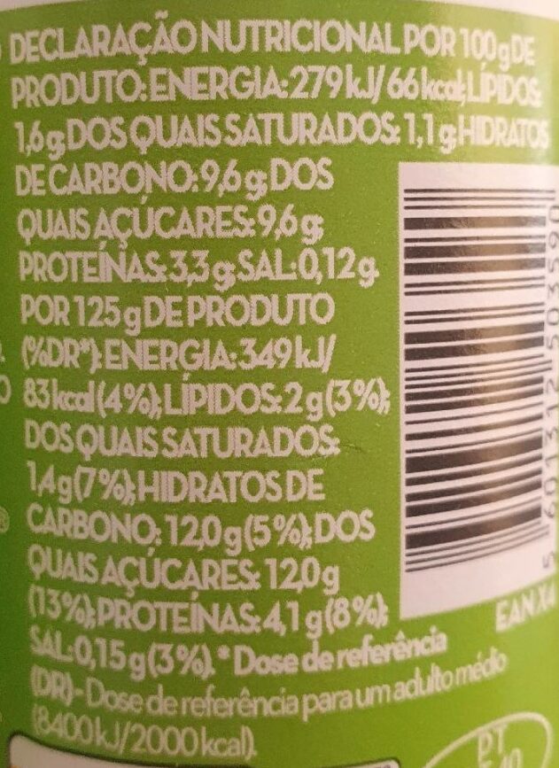 Foto da tabela nutricional