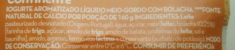 Foto da lista de ingredientes