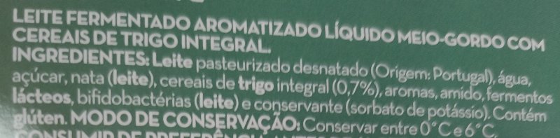 Foto da lista de ingredientes