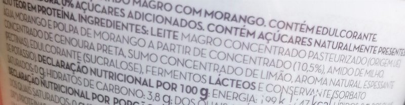 Foto da lista de ingredientes
