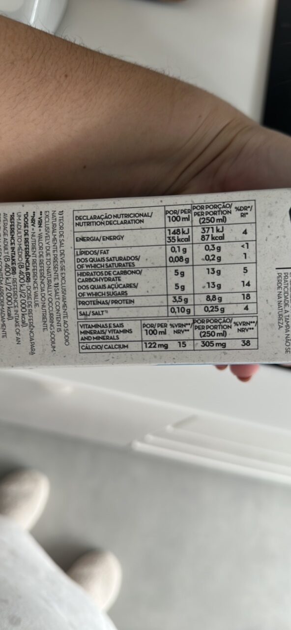 Foto da tabela nutricional