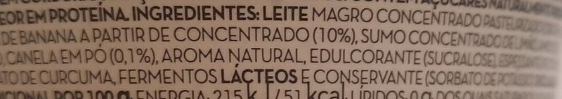 Foto da lista de ingredientes