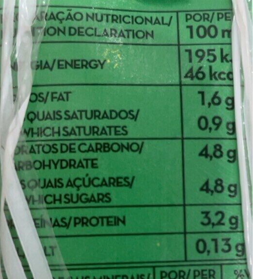 Foto da tabela nutricional