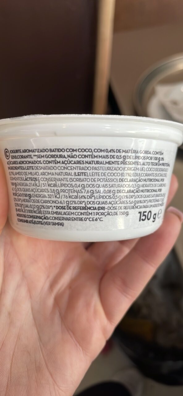 Foto da tabela nutricional