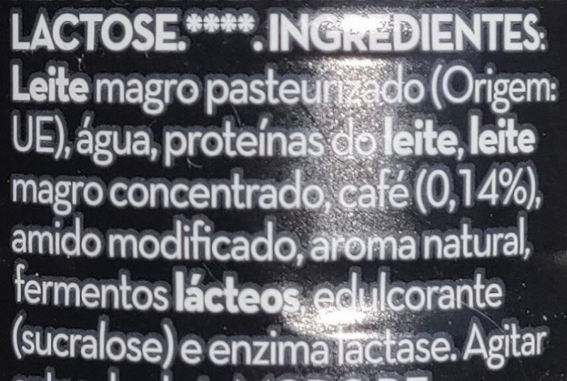 Foto da lista de ingredientes