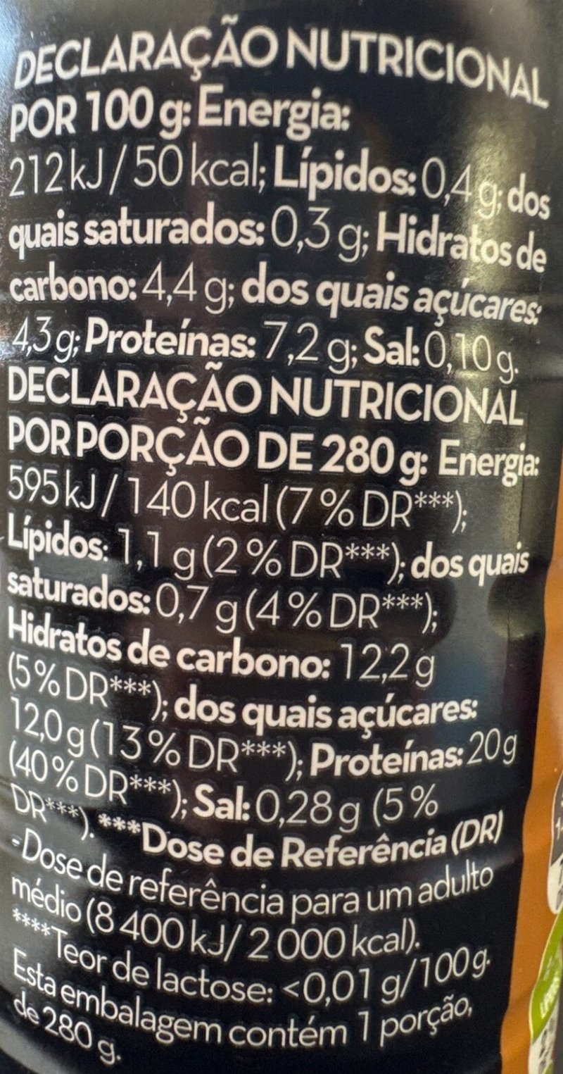 Foto da tabela nutricional