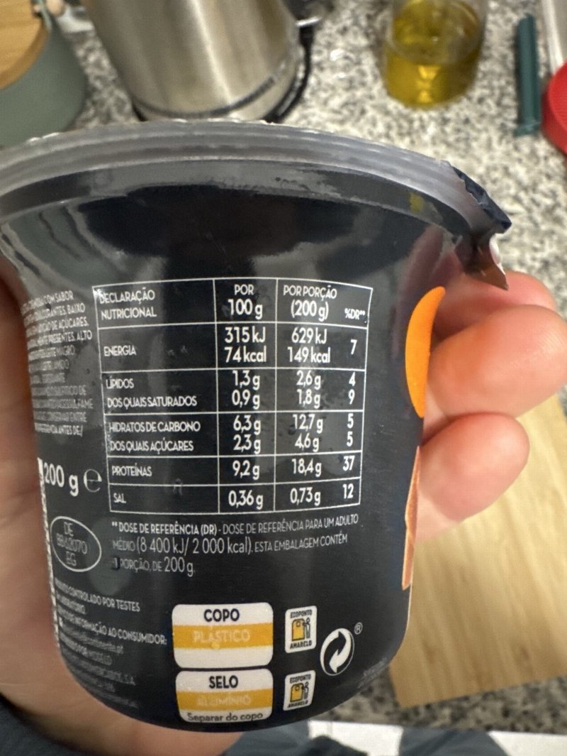 Foto da tabela nutricional