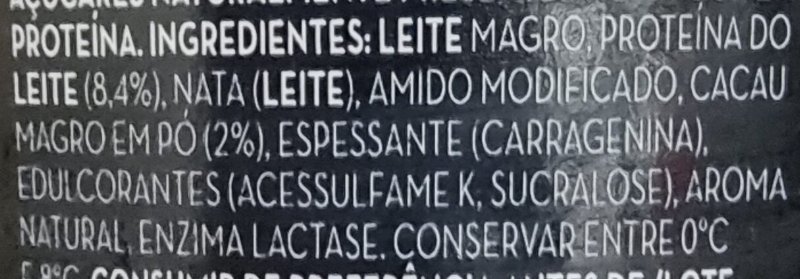 Foto da lista de ingredientes