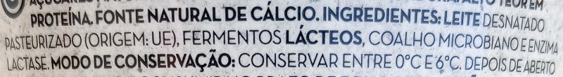 Foto da lista de ingredientes