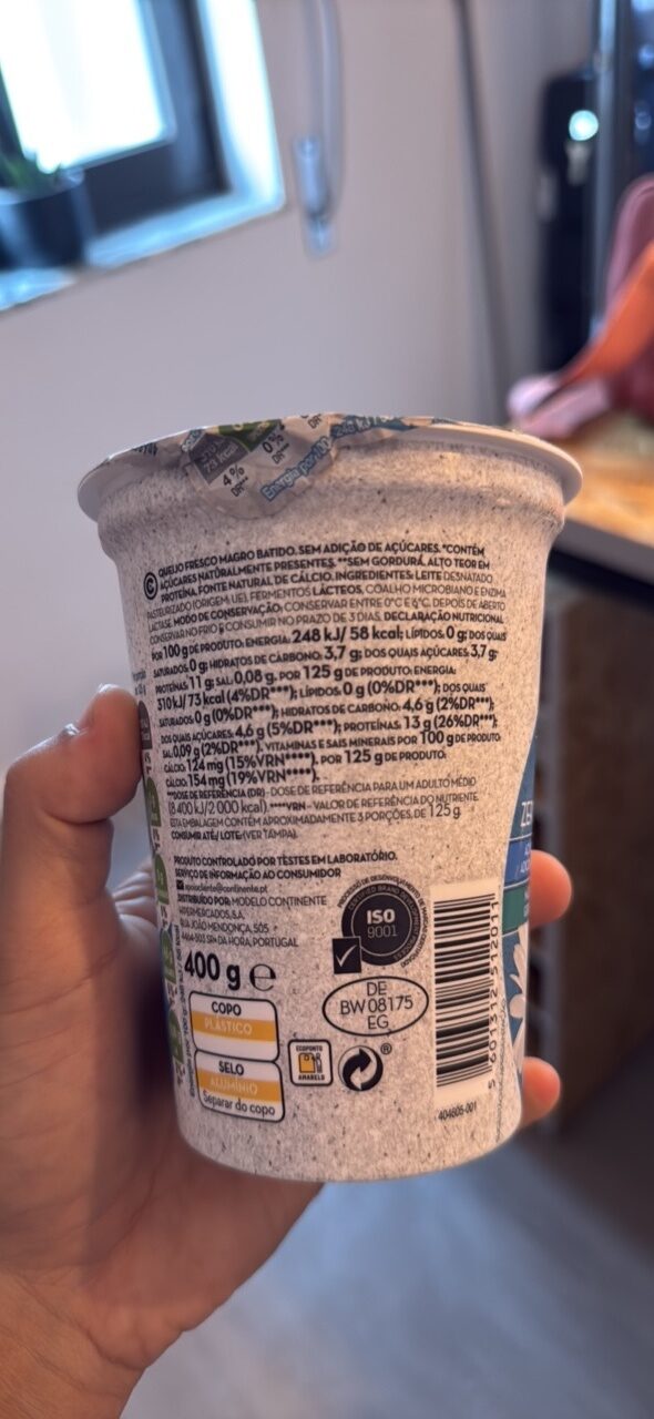 Foto da tabela nutricional